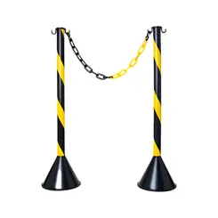 Corrente de Sinalização Elo Pequeno Zebrada Preto Amarelo - Kteli