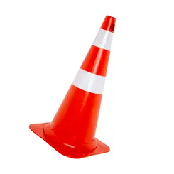 Cone de Sinalização Flexivel Laranja e Branco com 75cm - Kteli