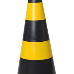 Cone de Sinalização Preto e Amarelo com 50cm Kteli