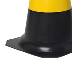 Cone de Sinalização Preto e Amarelo com 50cm Kteli