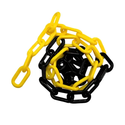 Corrente de Sinalização Elo Grande Zebrada Preto Amarelo - Kteli