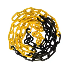 Corrente de Sinalização Elo Grande Zebrada Preto Amarelo - Kteli