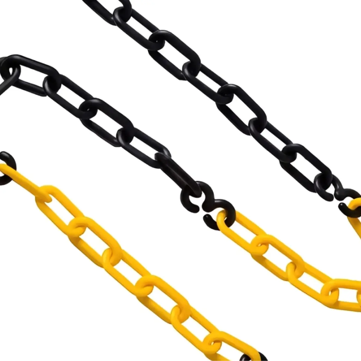 Corrente de Sinalização Elo Grande Zebrada Preto Amarelo - Kteli
