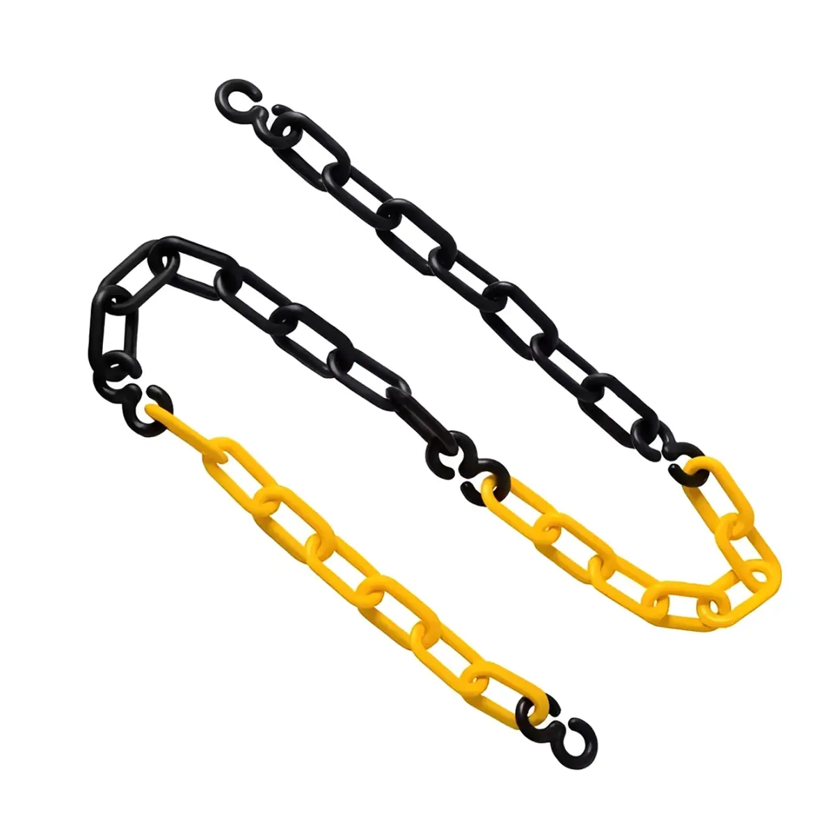 Corrente de Sinalização Elo Grande Zebrada Preto Amarelo - Kteli