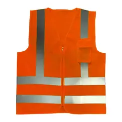 Colete Refletivo Laranja Fluorescente com Bolso Volk