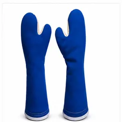 Luva Térmica Mão de Gato Azul 35cm Atntichamas Impermeveal Maicol