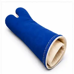 Luva Térmica Mão de Gato Azul 45cm Atntichamas Impermeveal Maicol