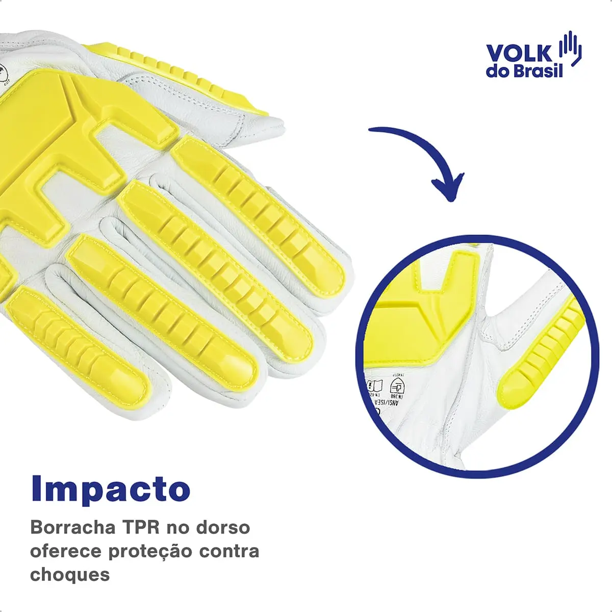 Luva de Couro Impacto Goat - Volk