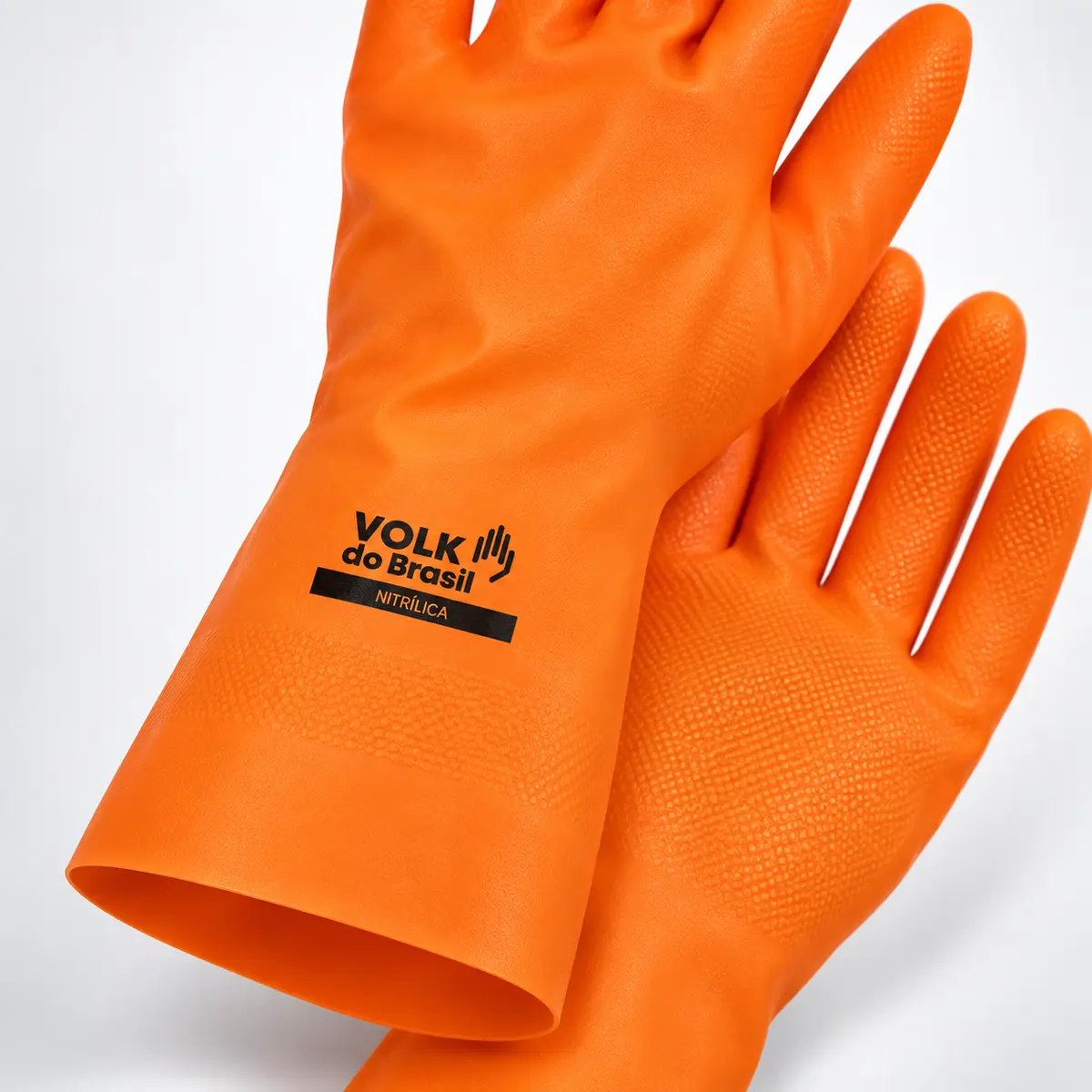 Luva Nitrílica sem Forro Laranja – Volk
