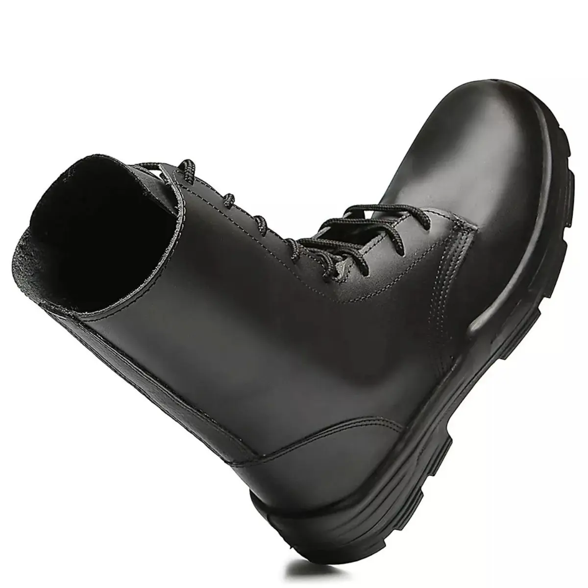 Coturno Militar Preto em Couro 4045BCJS4600  Bracol com Bico PVC
