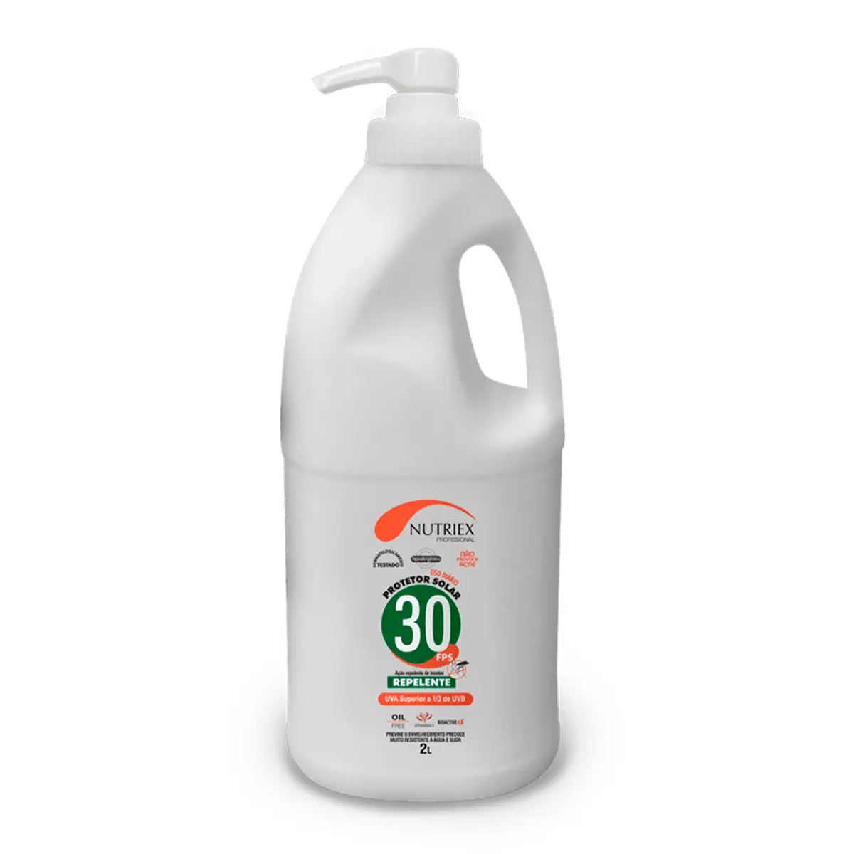Protetor Solar com Repelente Nutriex Fator 30 Oil Free Galão de 2 Litros com Dosador