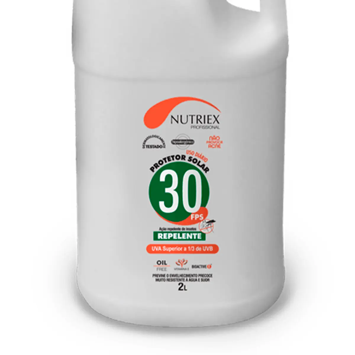 Protetor Solar com Repelente Nutriex Fator 30 Oil Free Galão de 2 Litros com Dosador