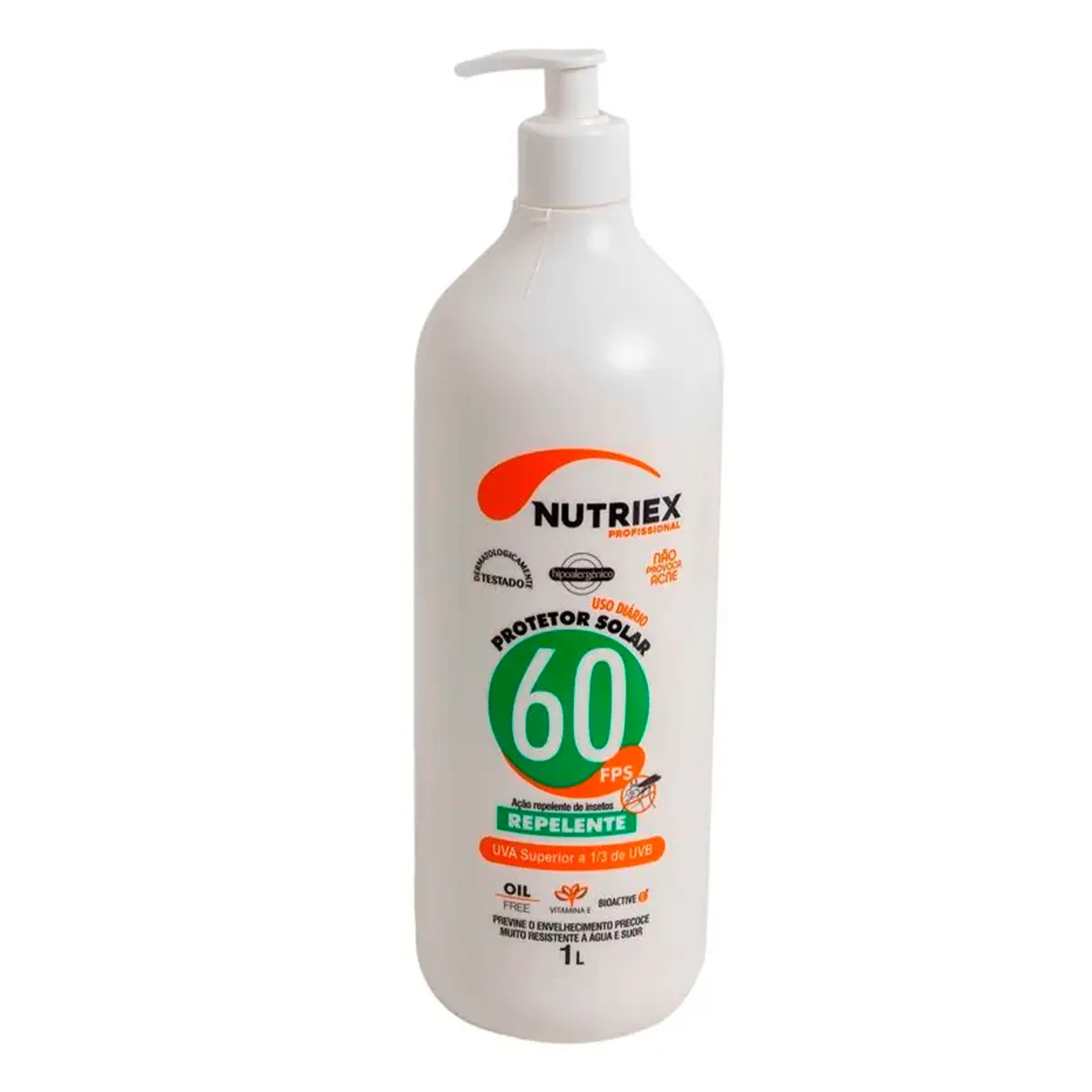 Protetor Solar com Repelente Nutriex Fator 60 Oil Free Galão 1 Litro