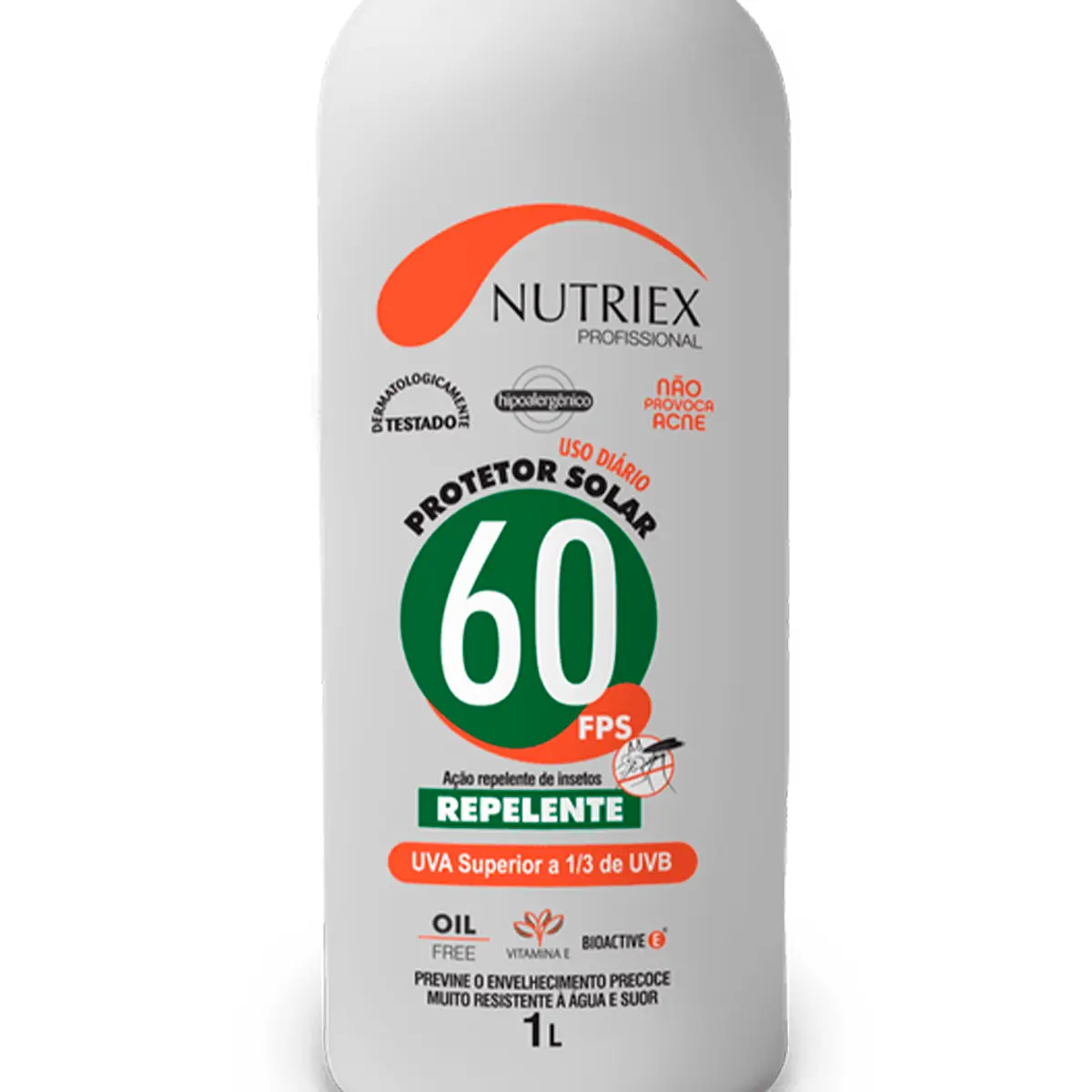 Protetor Solar com Repelente Nutriex Fator 60 Oil Free Galão 1 Litro