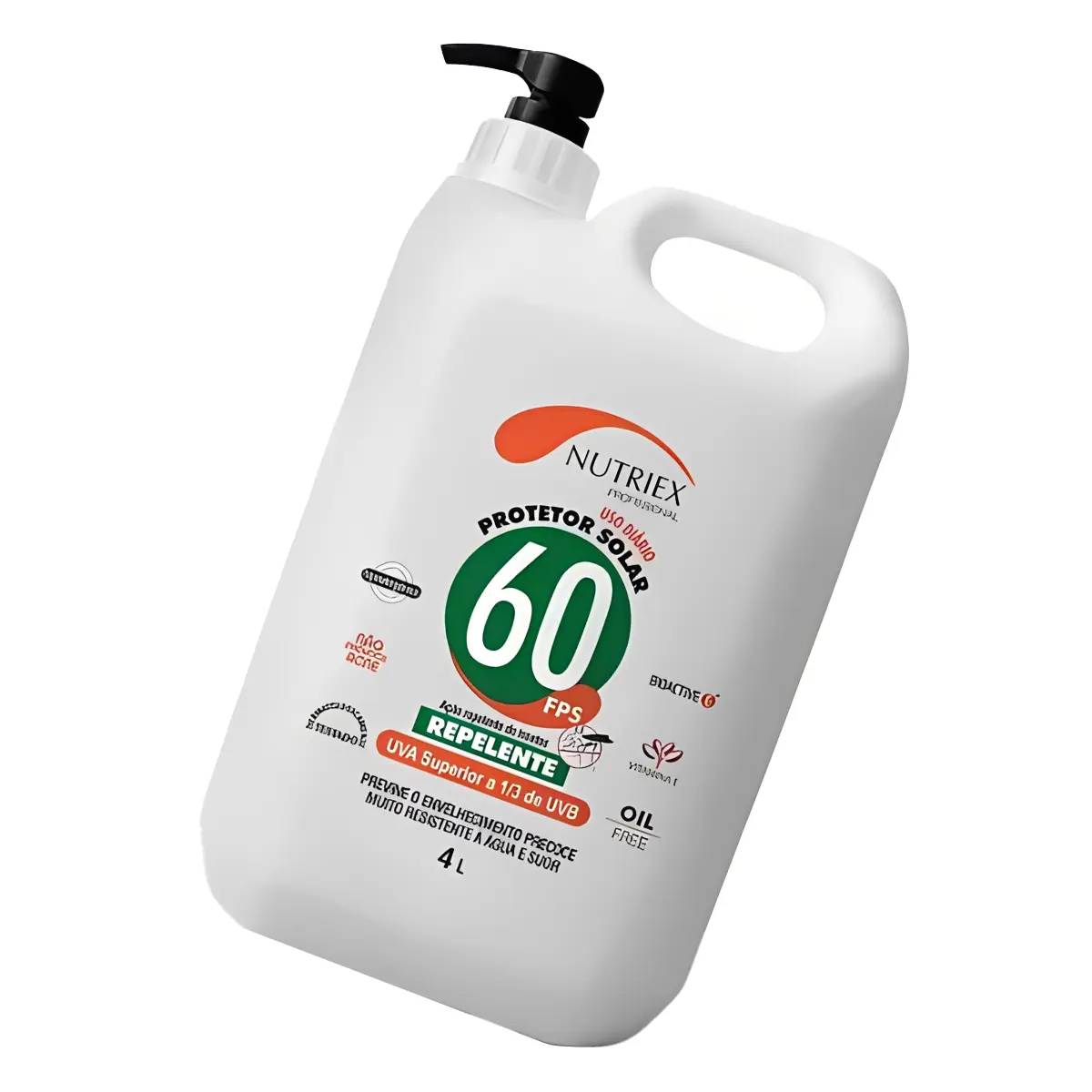 Protetor Solar com Repelente Nutriex Fator 60 Oil Free Galão 4 Litros com Dosador