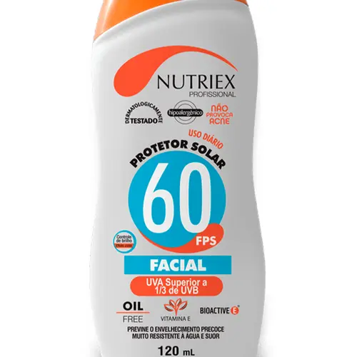 Protetor Solar Facial Nutriex Fator 60 Oil Free Bisnaga 120g