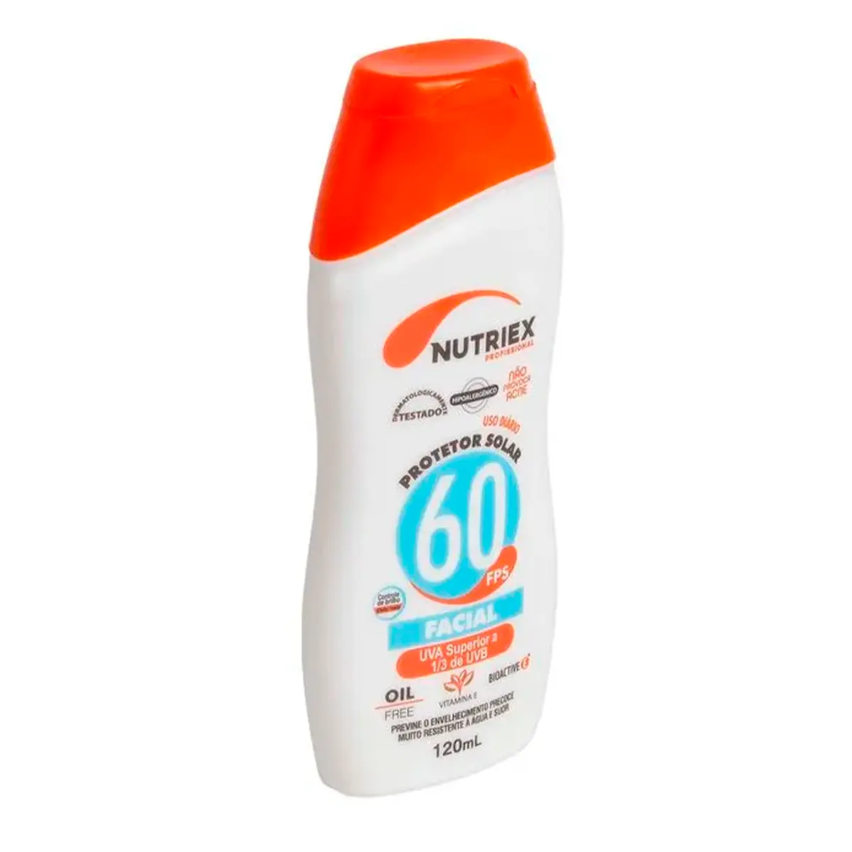 Protetor Solar Facial Nutriex Fator 60 Oil Free Bisnaga 120g - Com 12 unidades