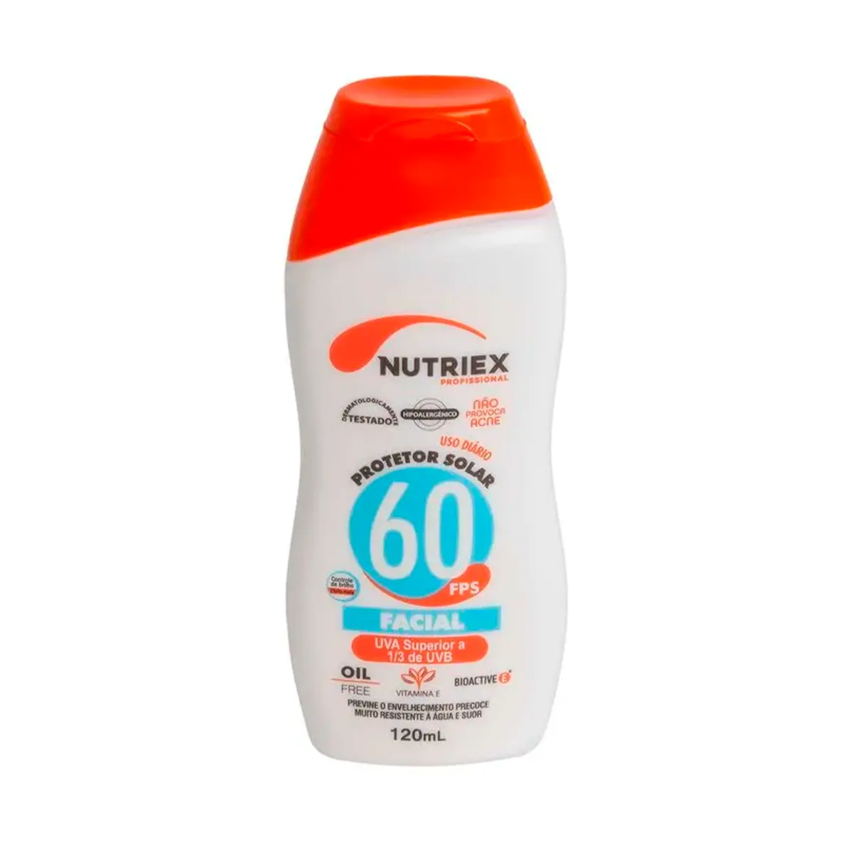 Protetor Solar Facial Nutriex Fator 60 Oil Free Bisnaga 120g - Com 12 unidades