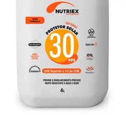 Protetor Solar Nutriex Fator 30 Oil Free Galão de 4 Litros com Dosador
