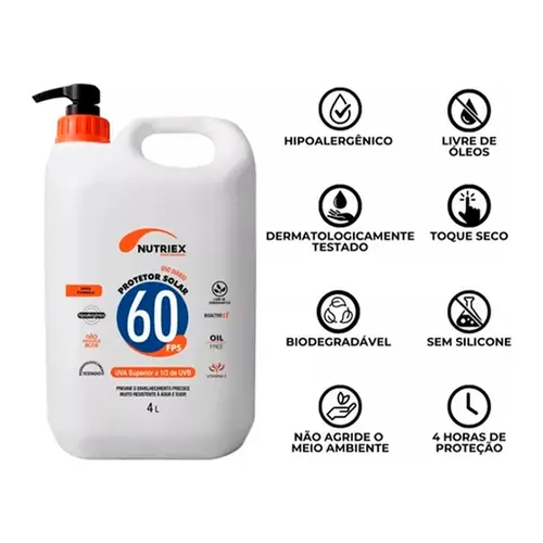 Protetor Solar Nutriex Fator 60 - 4 Litros