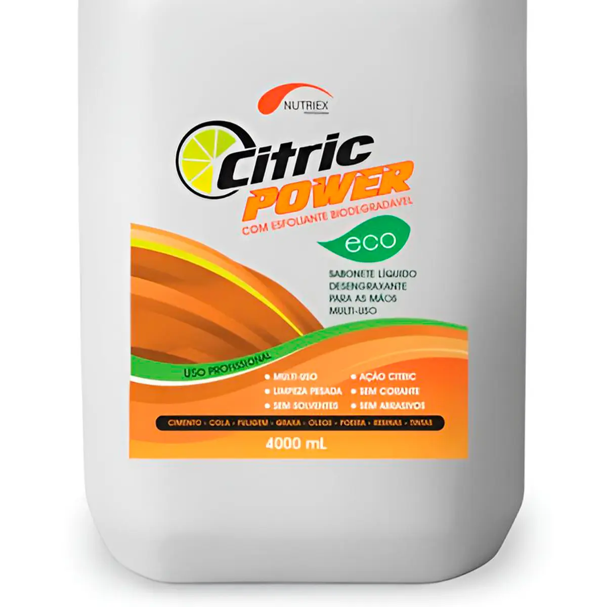 Sabonete Liquido Desengraxante com Esfoliante Citric Power Nutriex Galão de 4 Litro com Dosador