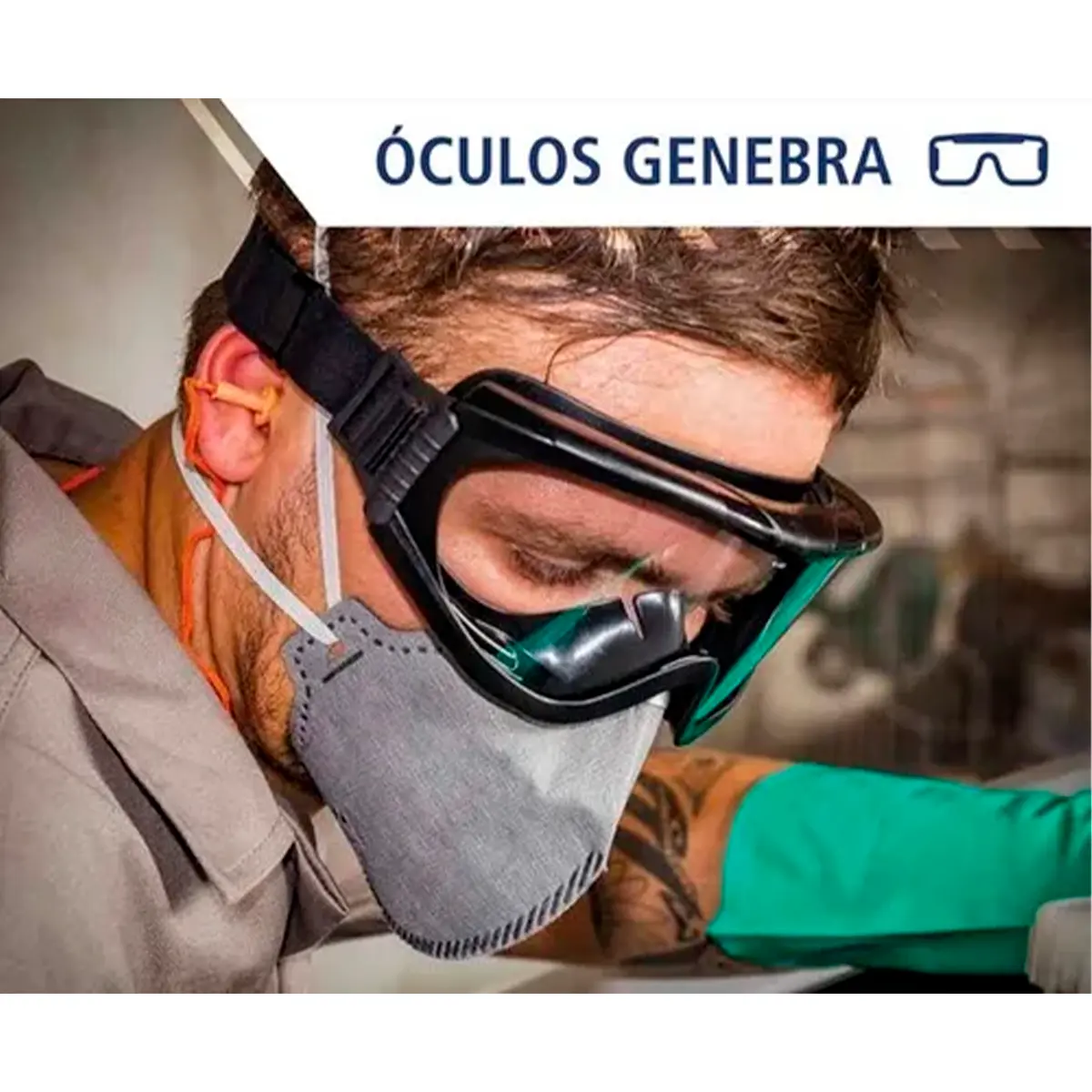 Óculos de Proteção Ampla Visão Genebra Incolor para pintura Lente em Acetado Kalipso