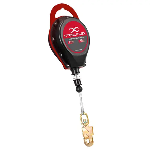 Trava Quedas Retrátil 20m Cabo de Aço Steelflex