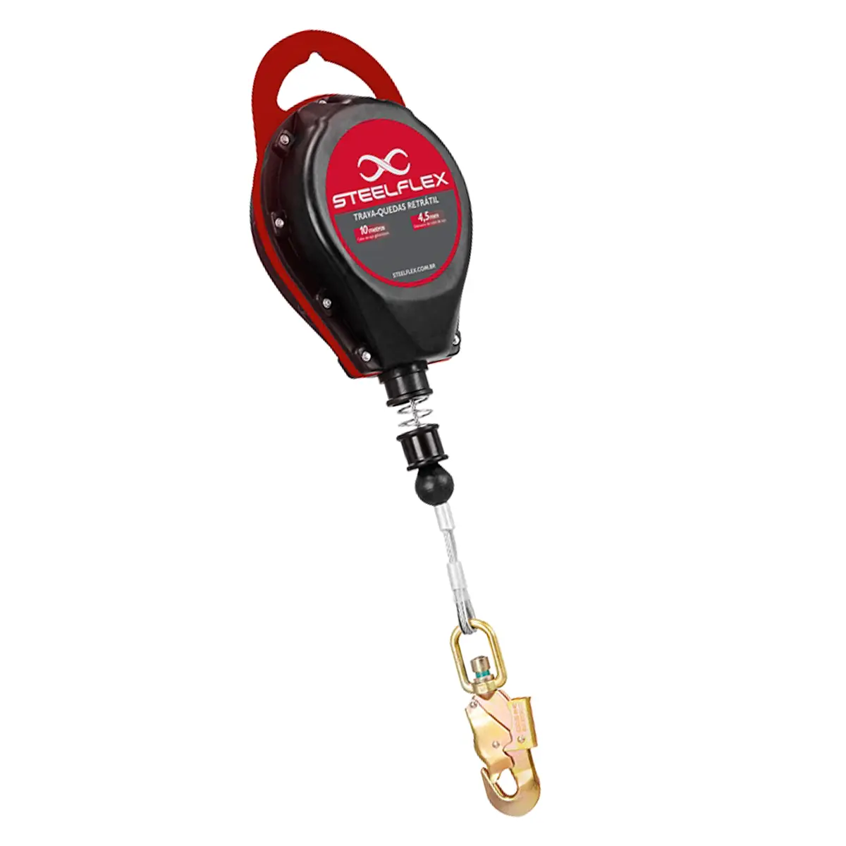 Trava Quedas Retrátil 10M em Cabo de Aço Steelflex STF-CQTQ0471