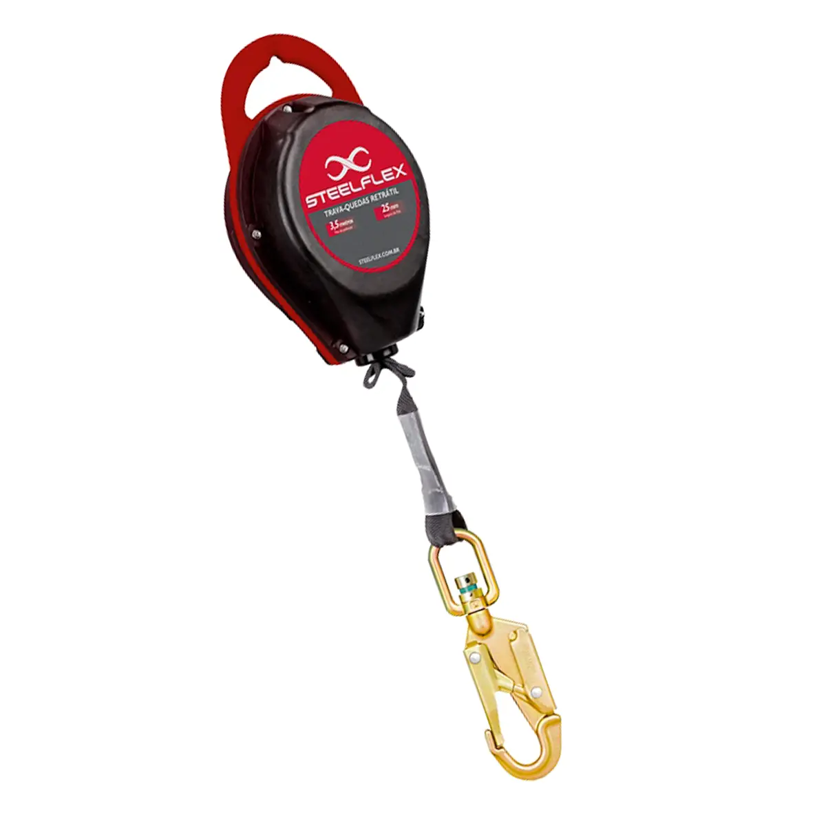 Trava-quedas Retrátil 3,5 m em Fita de 25mm Steelflex - Mod. STF-CQTQ0173