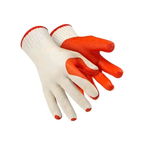 Luva Rubber 1012 Tricotada palma Emborrachada Laranja Super Safety
