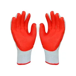 Luva Rubber 1012 Tricotada palma Emborrachada Laranja Super Safety