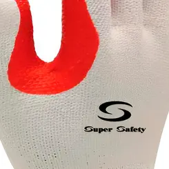 Luva Rubber 1012 Tricotada palma Emborrachada Laranja Super Safety