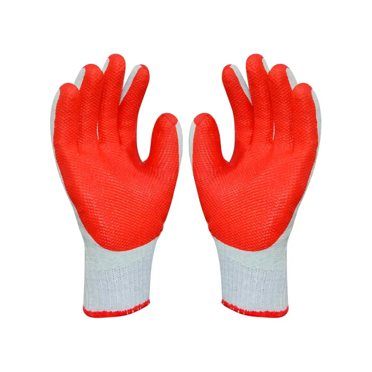Luva Rubber 1012 Tricotada palma Emborrachada Laranja Super Safety