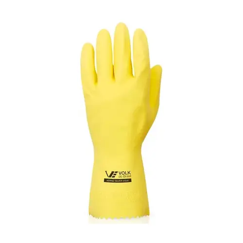 Luva de Látex com forro em Verniz Silver Standard Amarela Volk