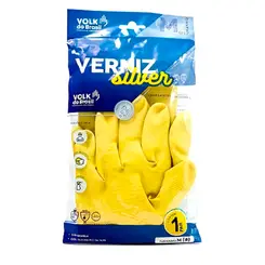 Luva de Látex com forro em Verniz Silver Standard Amarela Volk