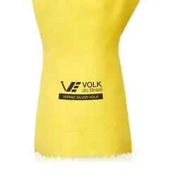 Luva de Látex com forro em Verniz Silver Standard Amarela Volk
