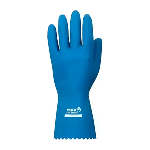 Luva de Látex Azul com forro em Verniz Silver Volk