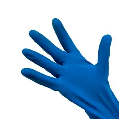 Luva de Látex Azul com forro em Verniz Silver Volk