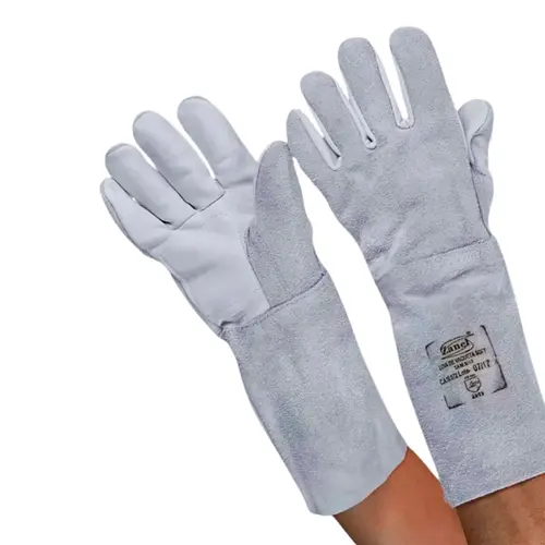 Luva de Vaqueta Mista com Punho em Raspa 20 cm Zanel