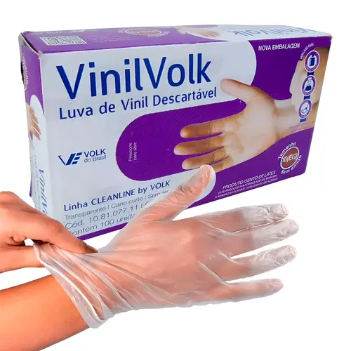 Luva Descartável de Vinil com Amido - EG