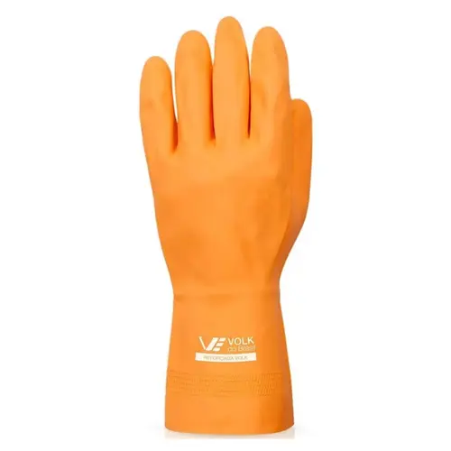 Luva Látex Laranja Reforçada Volk 70 mm