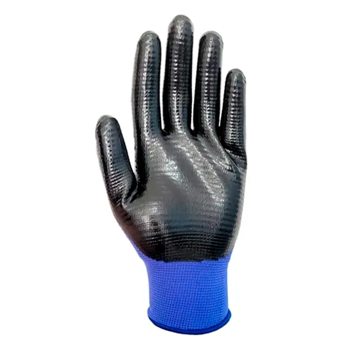 Luva Nitril Wave Azul Volk Tricotada com Banho Nitrilíco - Com 12 pares