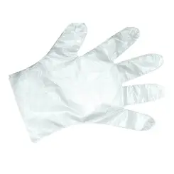 Luva Plástica Descartável Transparente Volk - Pacote com 100