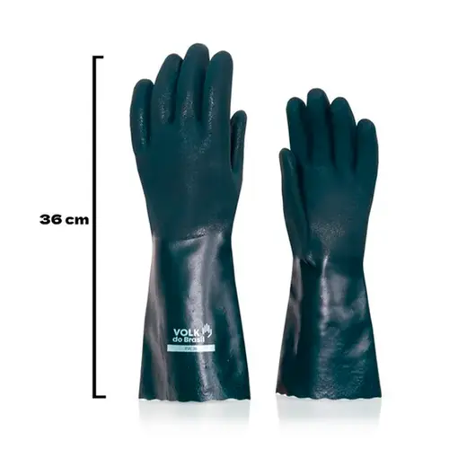 Luva PVC Volk 36 cm Verde Palma Áspera