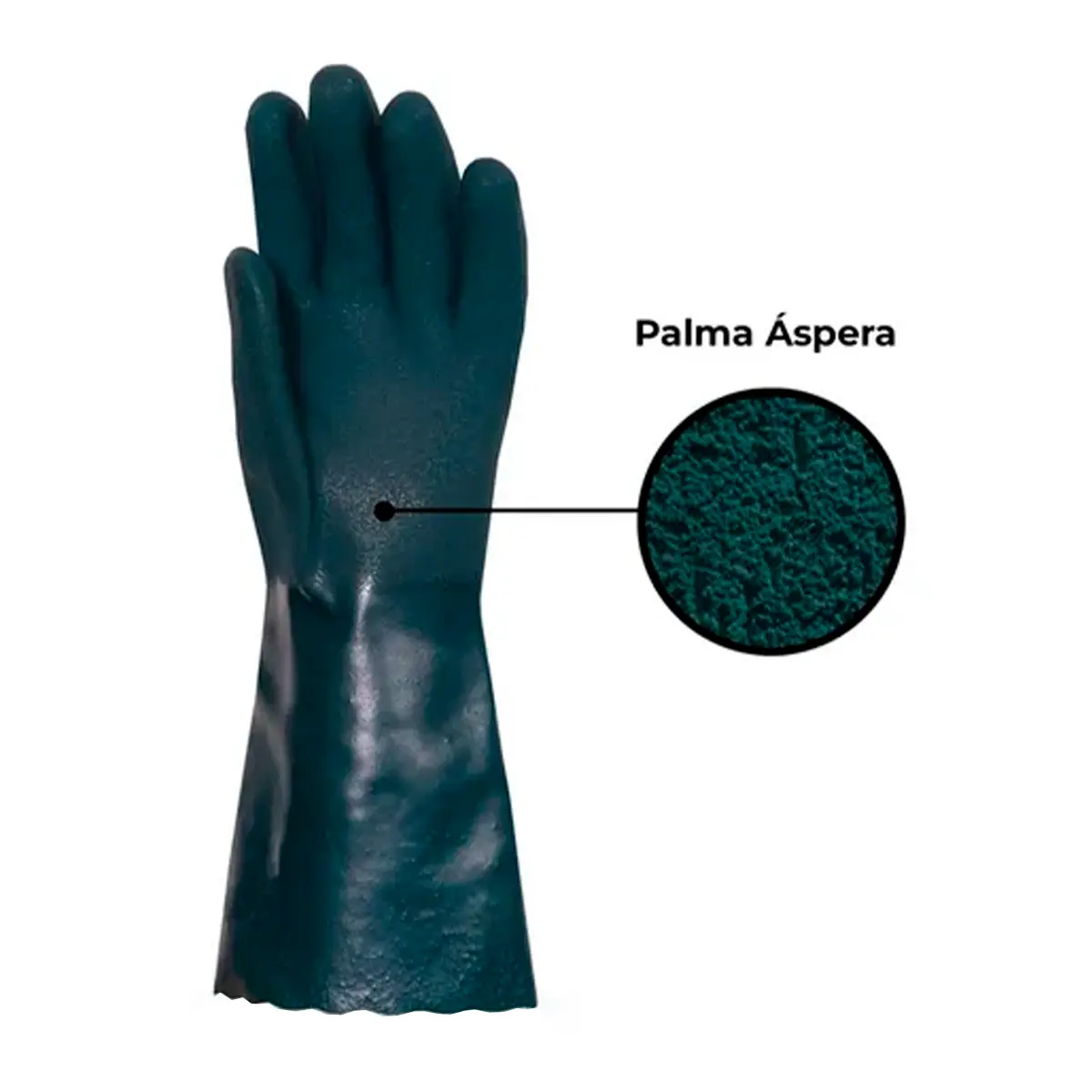 Luva PVC Volk 36 cm Verde Palma Áspera