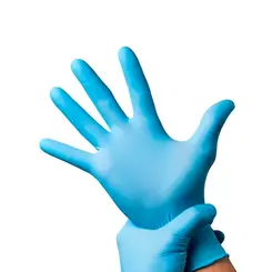 Luva Sensivolk Soft Nitrílico sem Pó Azul Volk - Com 10 Caixas