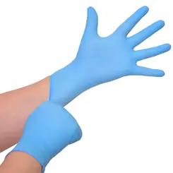 Luva Sensivolk Soft Nitrílico sem Pó Azul Volk - Com 10 Caixas