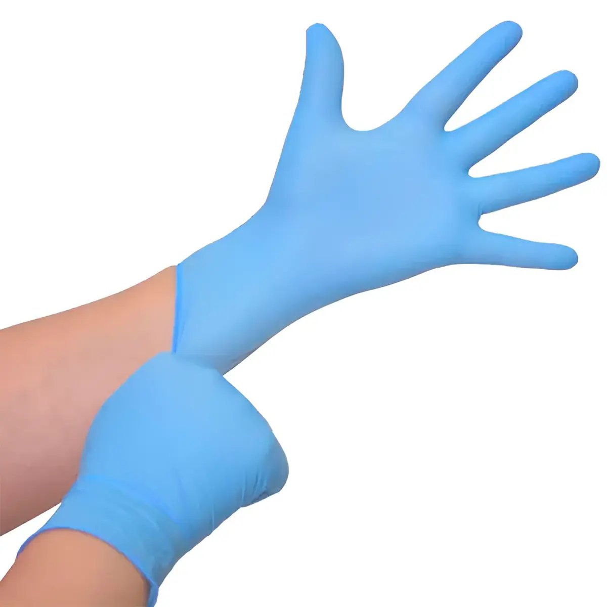 Luva Sensivolk Soft Nitrílico sem Pó Azul Volk - Com 10 Caixas