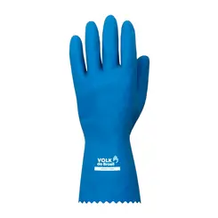 Luva Látex Verniz Silver Slim Azul - Volk