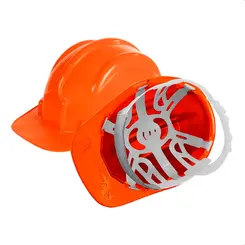 Capacete Laranja Plastcor Aba Frontal com suspensão